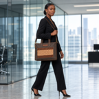Sisal Genuine Leather Padded Laptop Sleeve with Shoulder Strap