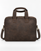 Professional Executive Leather & Sisal Laptop Bag with Shoulder Strap
