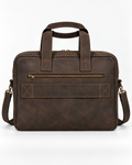 Professional Executive Leather & Sisal Laptop Bag with Shoulder Strap