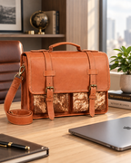 Mohlomphehi Full-Grain Leather Executive Messenger Bag – 15.6" Laptop