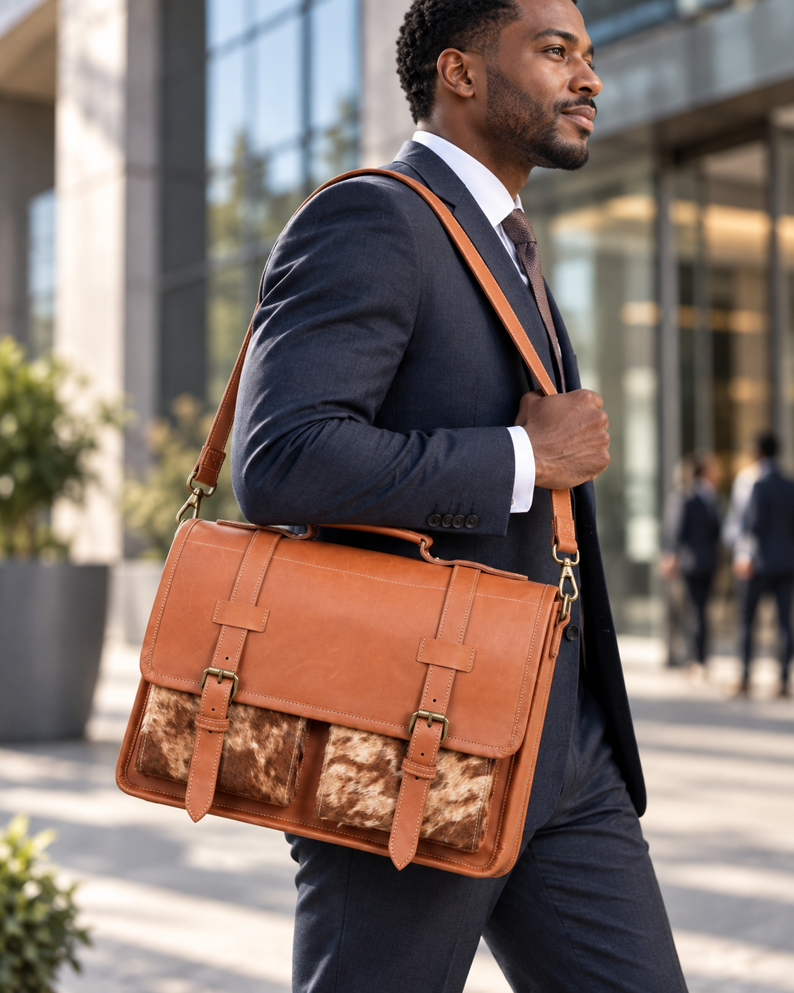 Mohlomphehi Full-Grain Leather Executive Messenger Bag – 15.6" Laptop