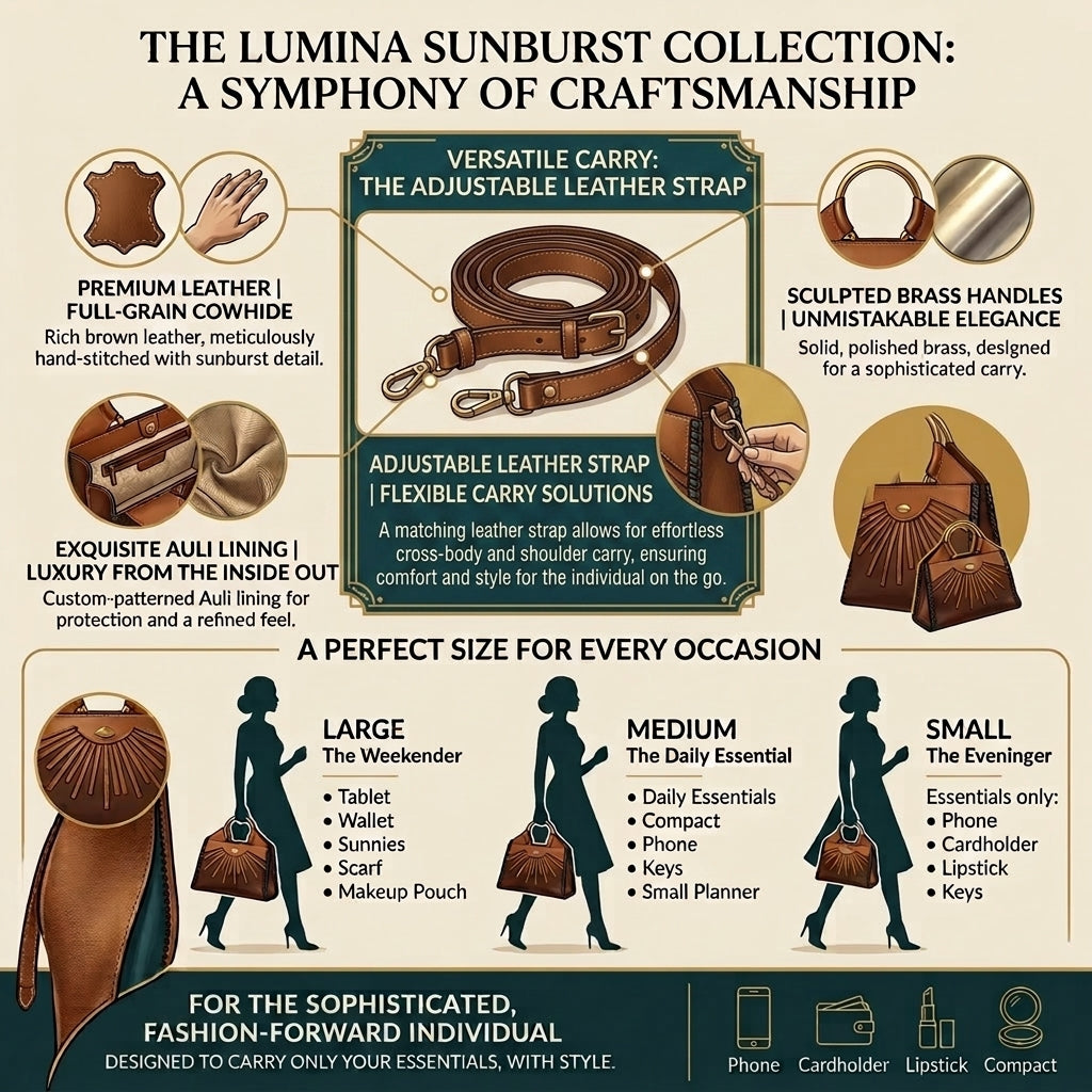 Mahlaseli Leather Handbag – Lumina Sunburst Collection