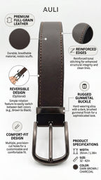 AULI Signature Reversible Full-Grain Leather Belt – Brown & Black