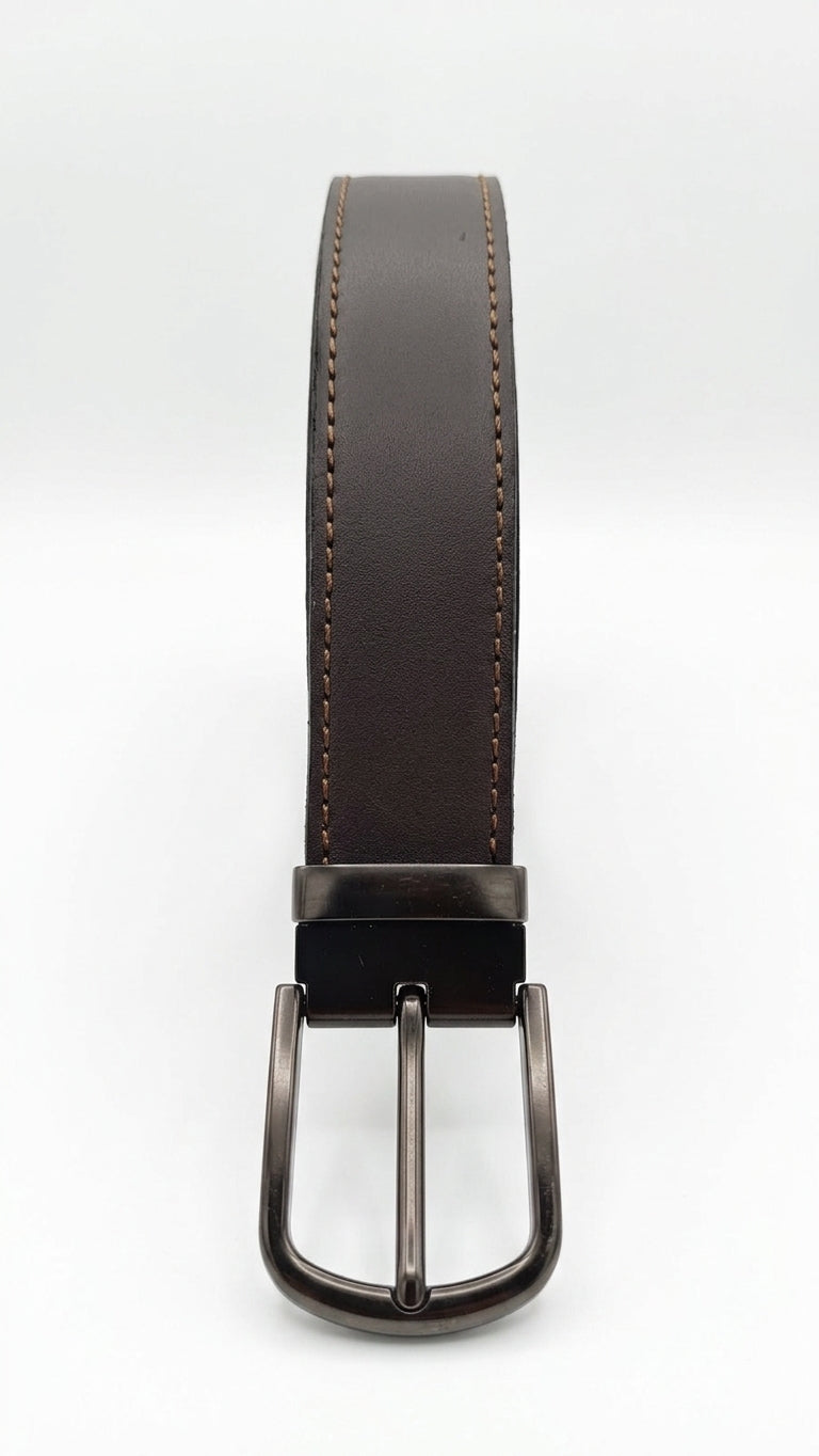 AULI Signature Reversible Full-Grain Leather Belt – Brown & Black