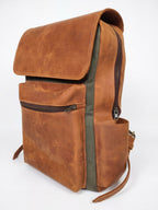 Lihlaba Pull-Up Leather & Canvas Commuter Backpack – 15.6" Laptop