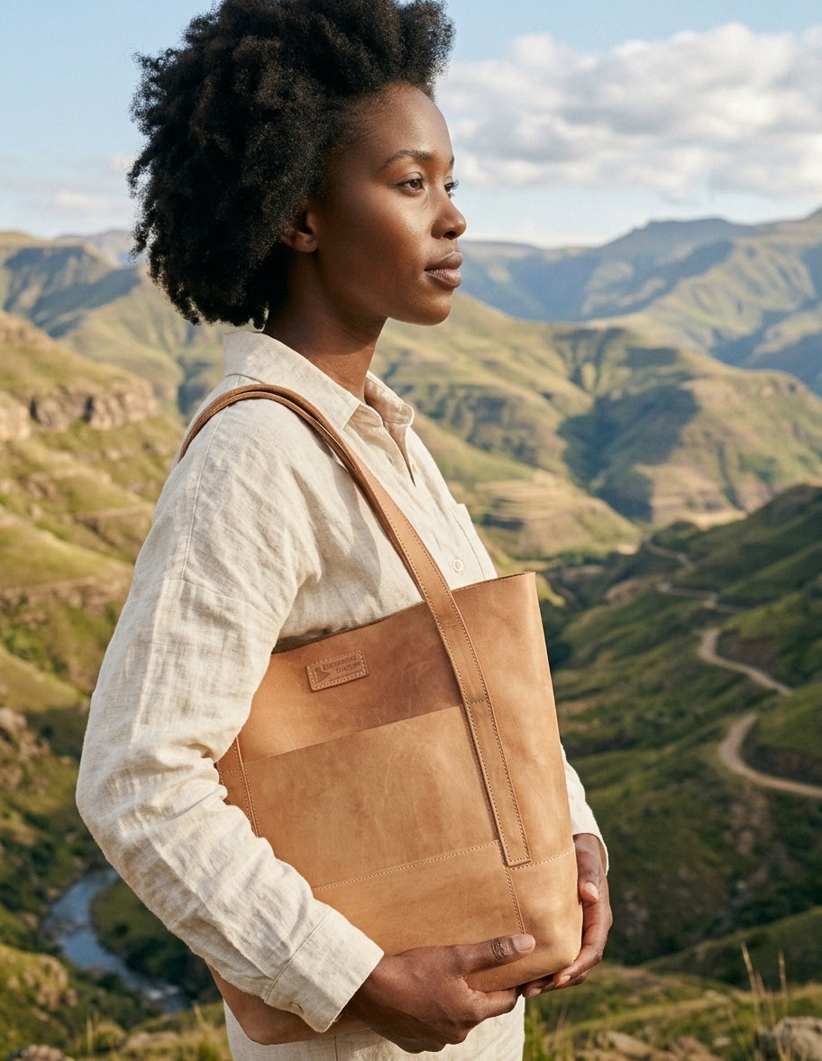 Khetsi Pull-Up Leather Tote Bag Collection – Small, Medium & Large