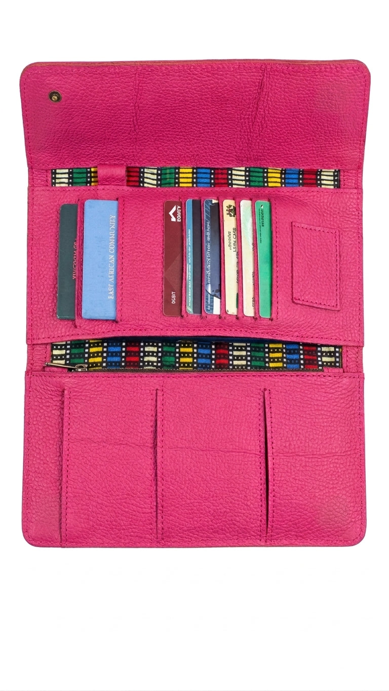 All-in-One Full-Grain Leather Travel Wallet & Clutch