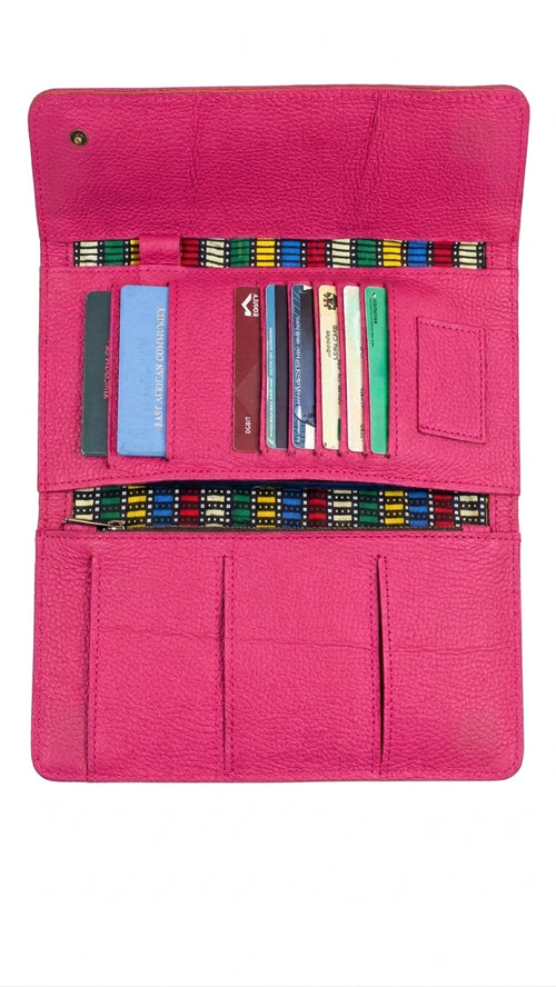 All-in-One Full-Grain Leather Travel Wallet & Clutch