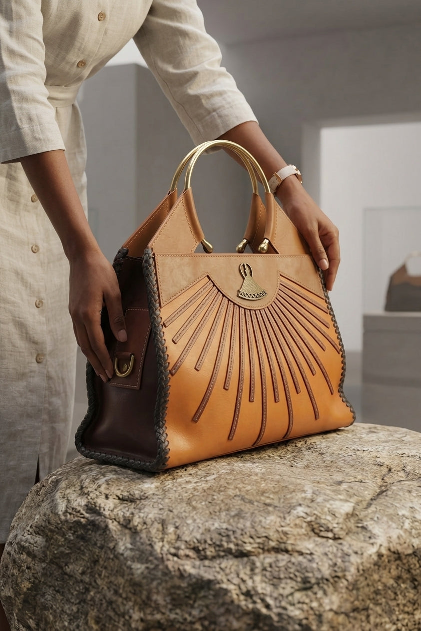 Mahlaseli Leather Handbag – Lumina Sunburst Collection