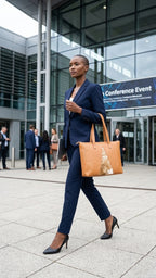 Nina Full-Grain Leather Tote Bag with Natural Hair-On Cowhide