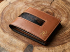 Sepache Full-Grain Leather Bi-Fold Wallet with Natural Cowhide Inlay